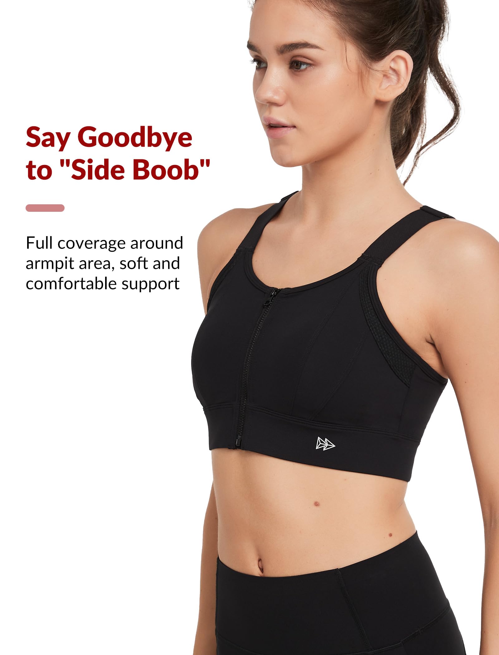 Yvette Reggiseni sportivi regolabili per le donne chiusura frontale Plus Size reggiseno sportivo ad alto impatto per busto grande