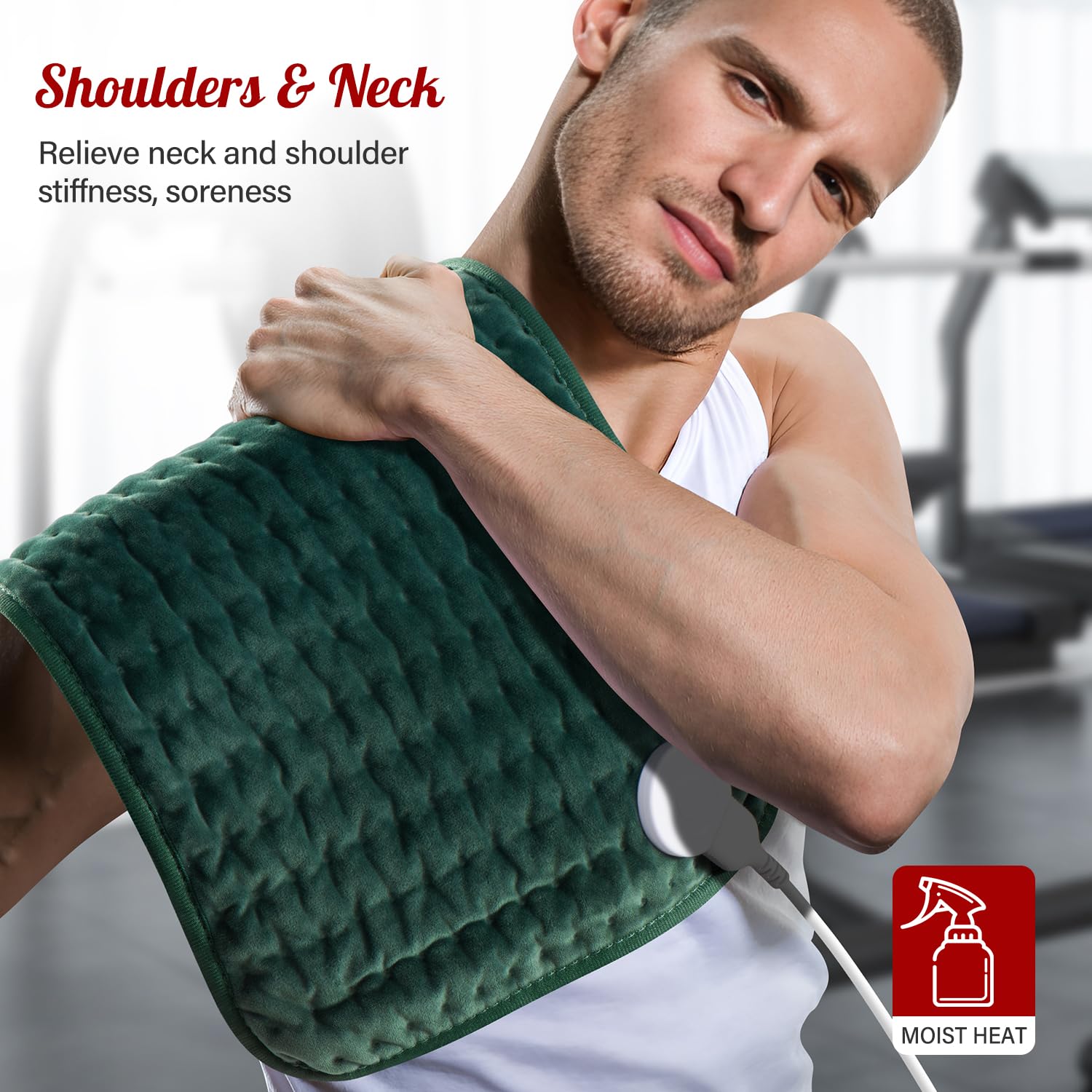 Almohadilla térmica para regalo de Navidad para mujeres, mamá, hombres y papá, almohadillas térmicas para calambres menstruales, alivio del dolor de espalda, cuello, hombros, rodilla, 6 ajustes de