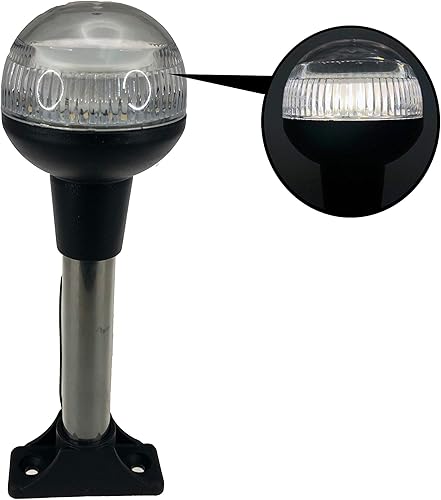 Pactrade Marine Barco LED toda la luz redonda de navegación del ancla SS poste 7-1/2" H USCG
