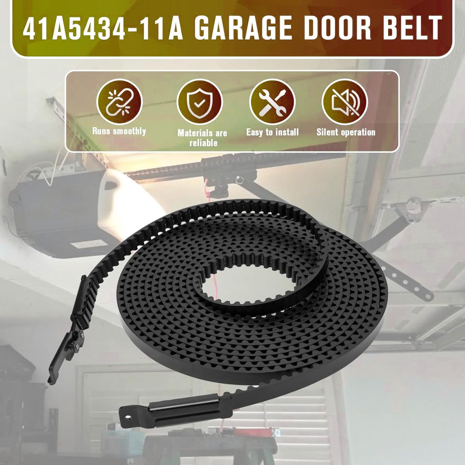 Courroie de Porte de Garage 233 Pouces, 41A5434-11A Courroie D'entraînement de Remplacement pour les Portes de Garage de 7 Pieds Haut pour Liftmaster 2500 2280 3500 3280 pour