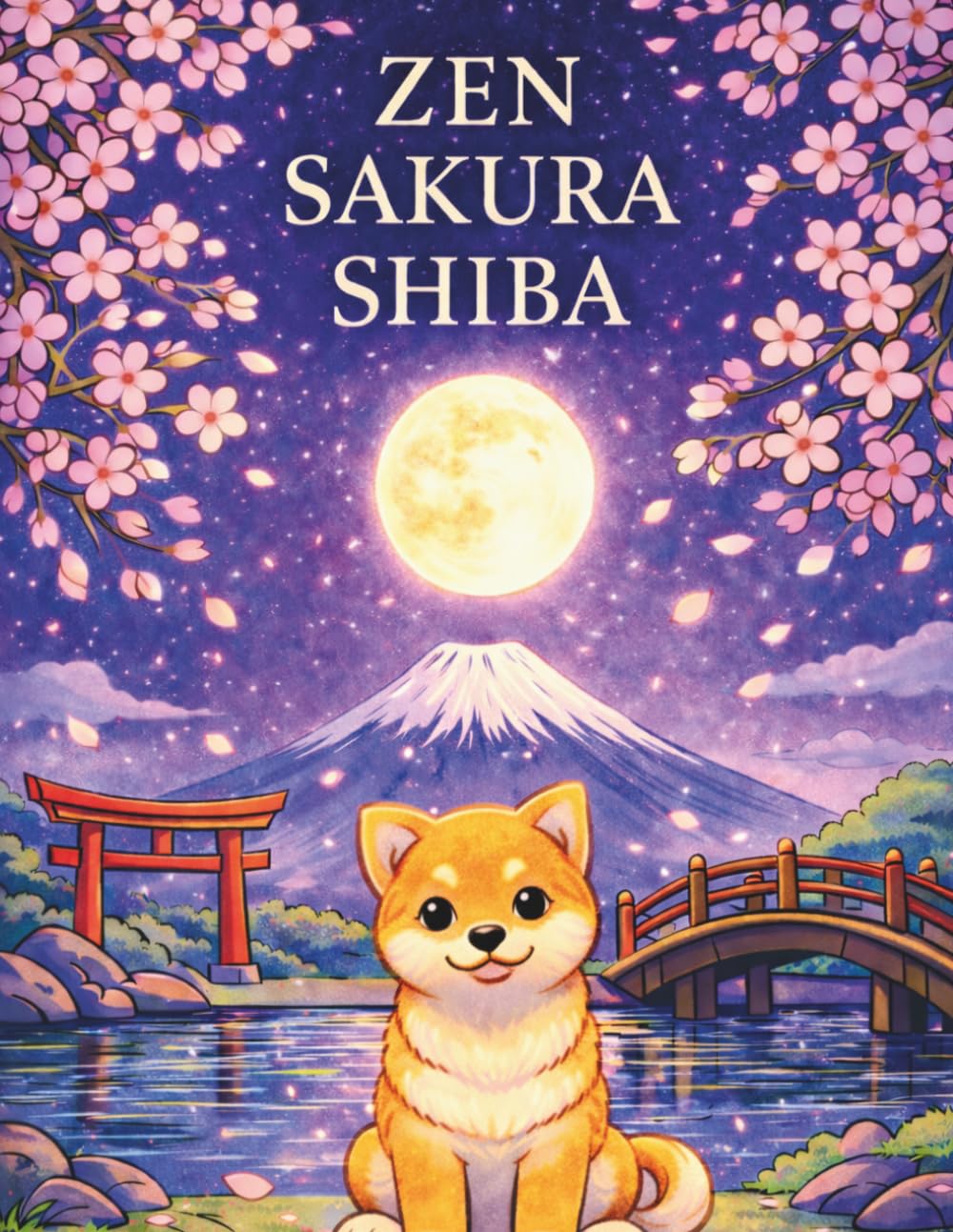 ZEN SAKURA SHIBA: A Relaxing Japanese Shiba Coloring Book
