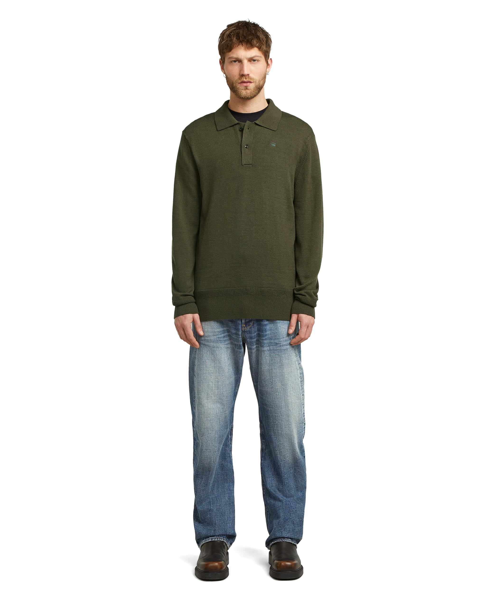 G-Star Herren Premium Core Dunda Knit Ls Polo Shirt
