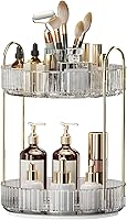 Vista 9 de Organizador de maquillaje giratorio de 360°, almacenamiento de maquillaje de gran capacidad, organizador de perfumes de 3 niveles, organizador