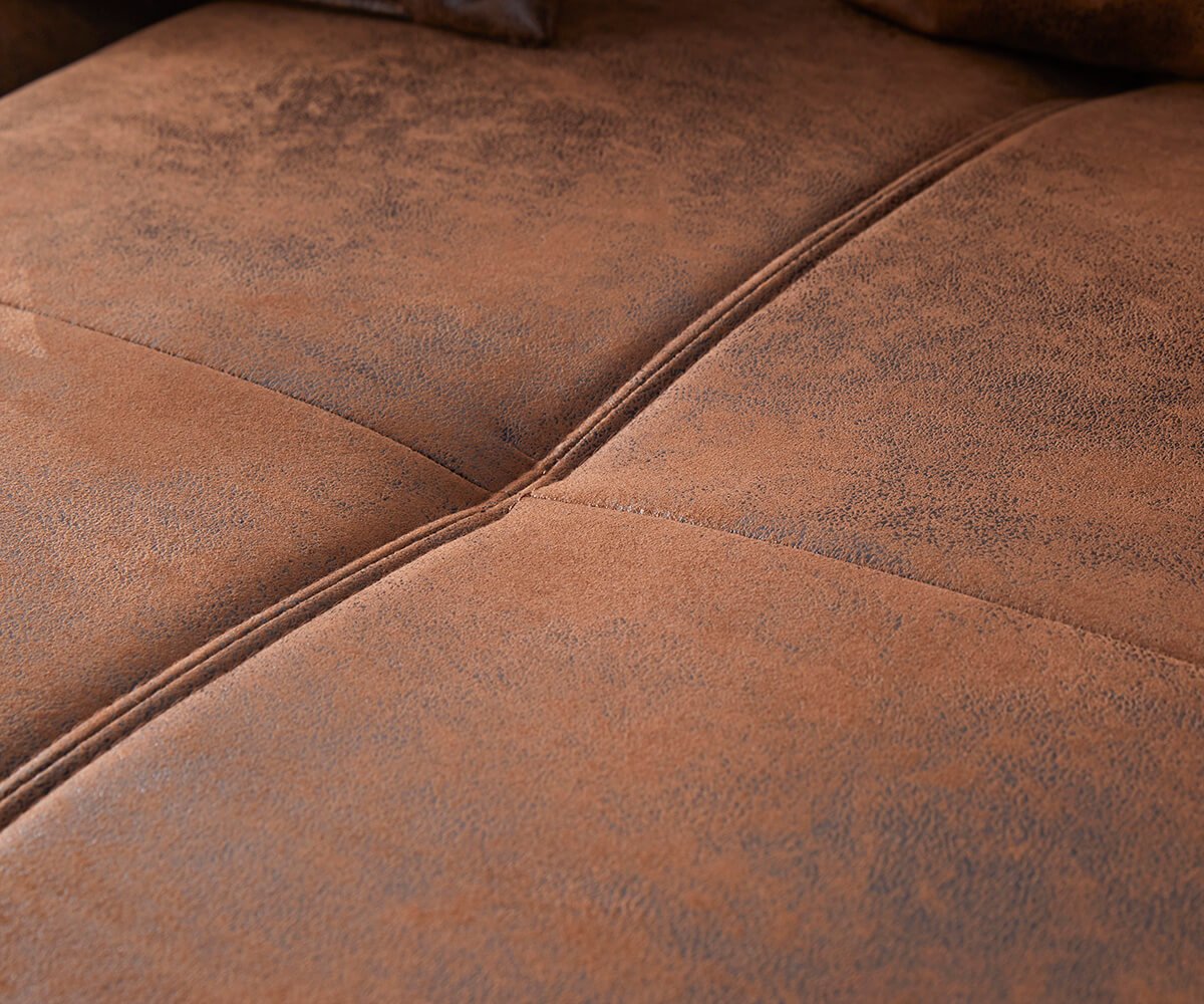 DeLife Grand Canapé Violetta Marron 310x135 cm Aspect Antique avec Coussin Grand Grand Canapé
