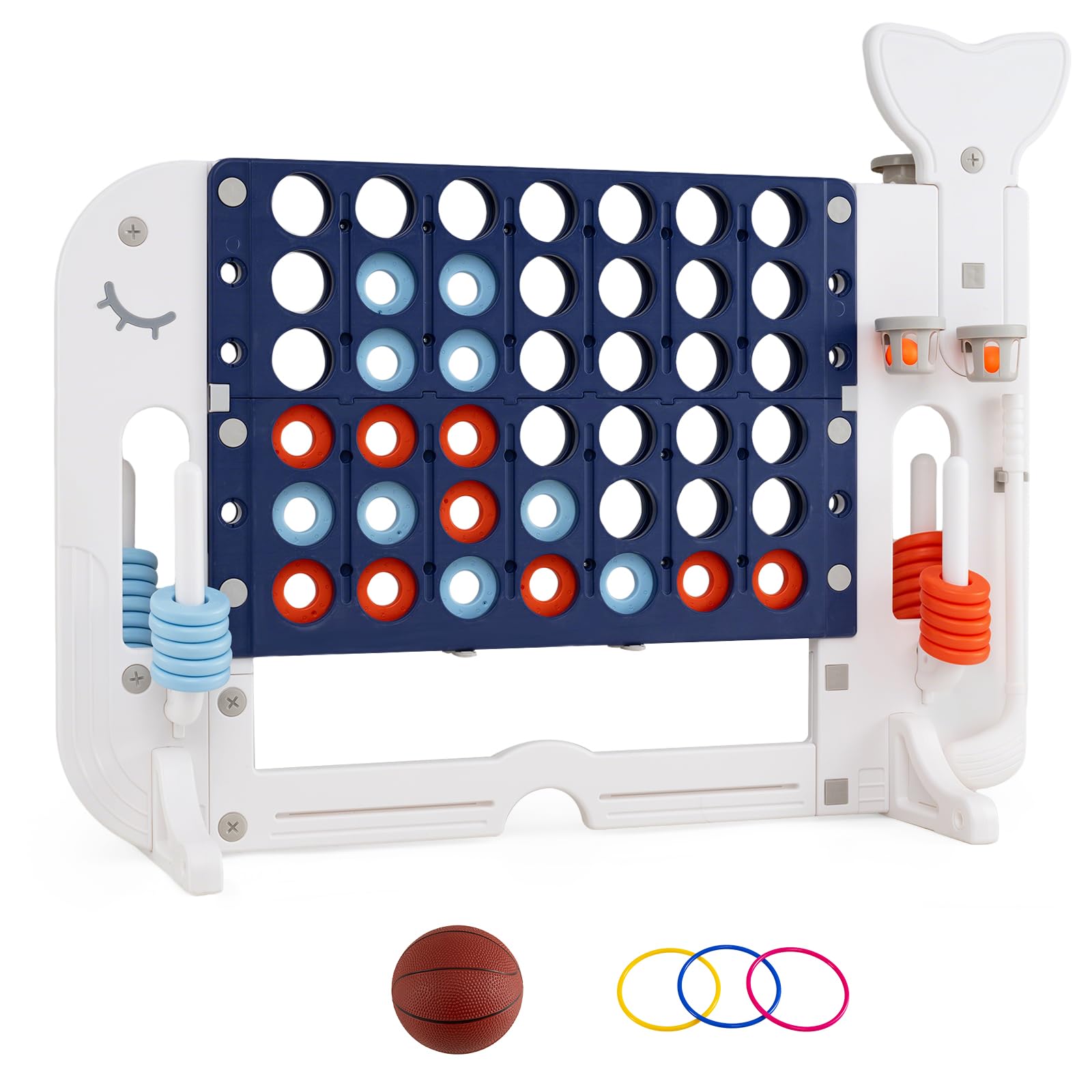 COSTWAY Giant 4-to-Score Game Set, Jumbo Connect Four Game (Navy) — image 1
