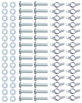 30 Sets 1/4-20 x 1 Screws Bolts with Wing Nuts and Washers, Zinc-Plated Carbon Steel Hardware Installation, Hand-Tighten Wing Nuts, Phillips Head Fastener Kit