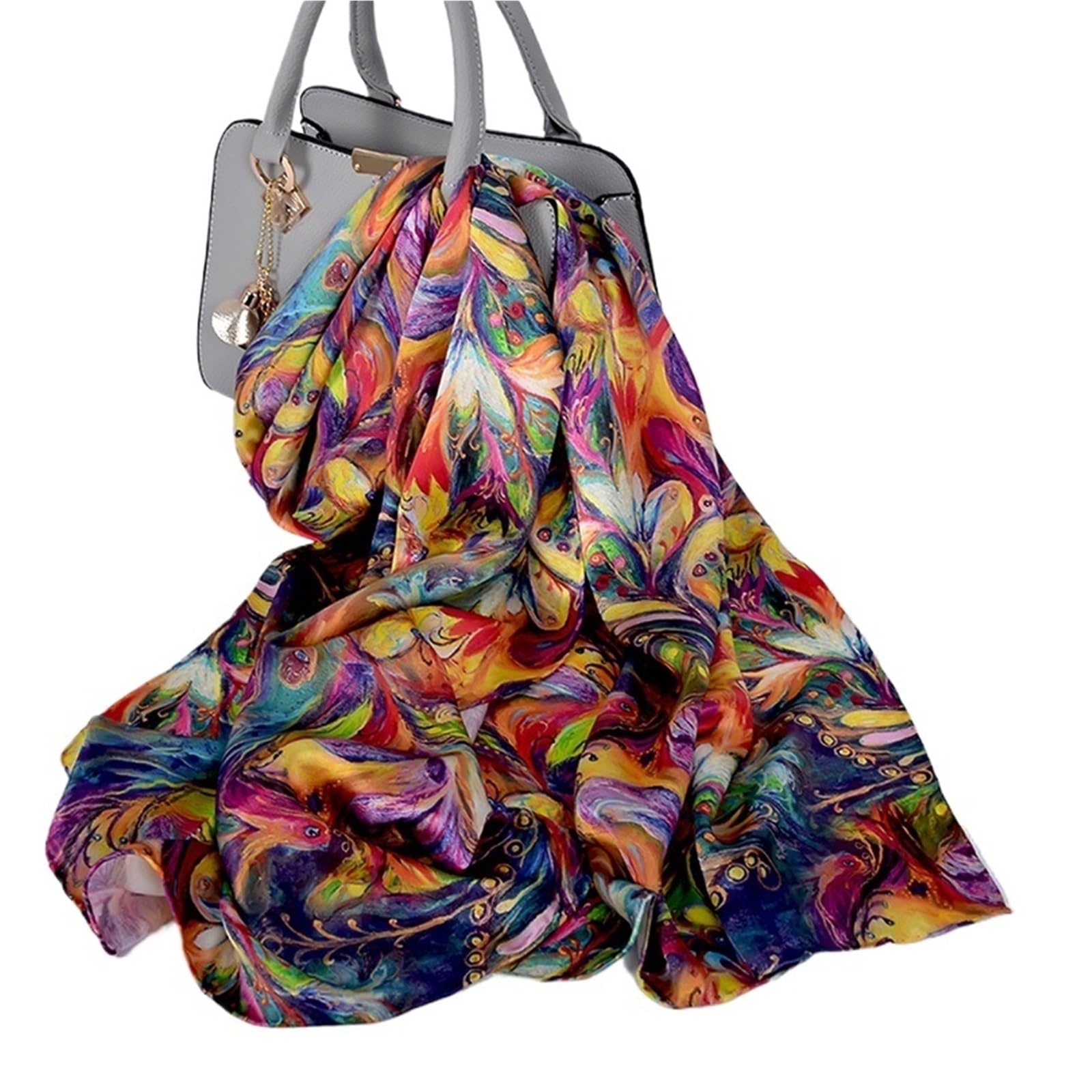 Pañuelo de seda pequeño 1PC Luxury Pure Silk Scarf Shawl Women Long Scarves Ladies Neck Foulard