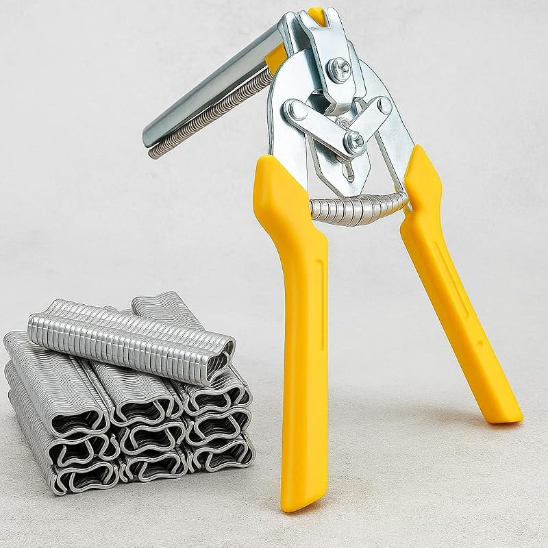 Kit de Alicate para Anéis de Retenção Seusoon com 600 Anéis Galvanizados Hog Kit-Yellow