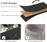 Somdot Dresser pour chambre avec 8 Tiroirs, Chest of Tiroirs avec sortie de puissance et LED Lumières, Organisateur de rangement avec tiroirs de tissu,Cadre métallique,Top en bois pour le salon,Fermière,Hallway,Noir