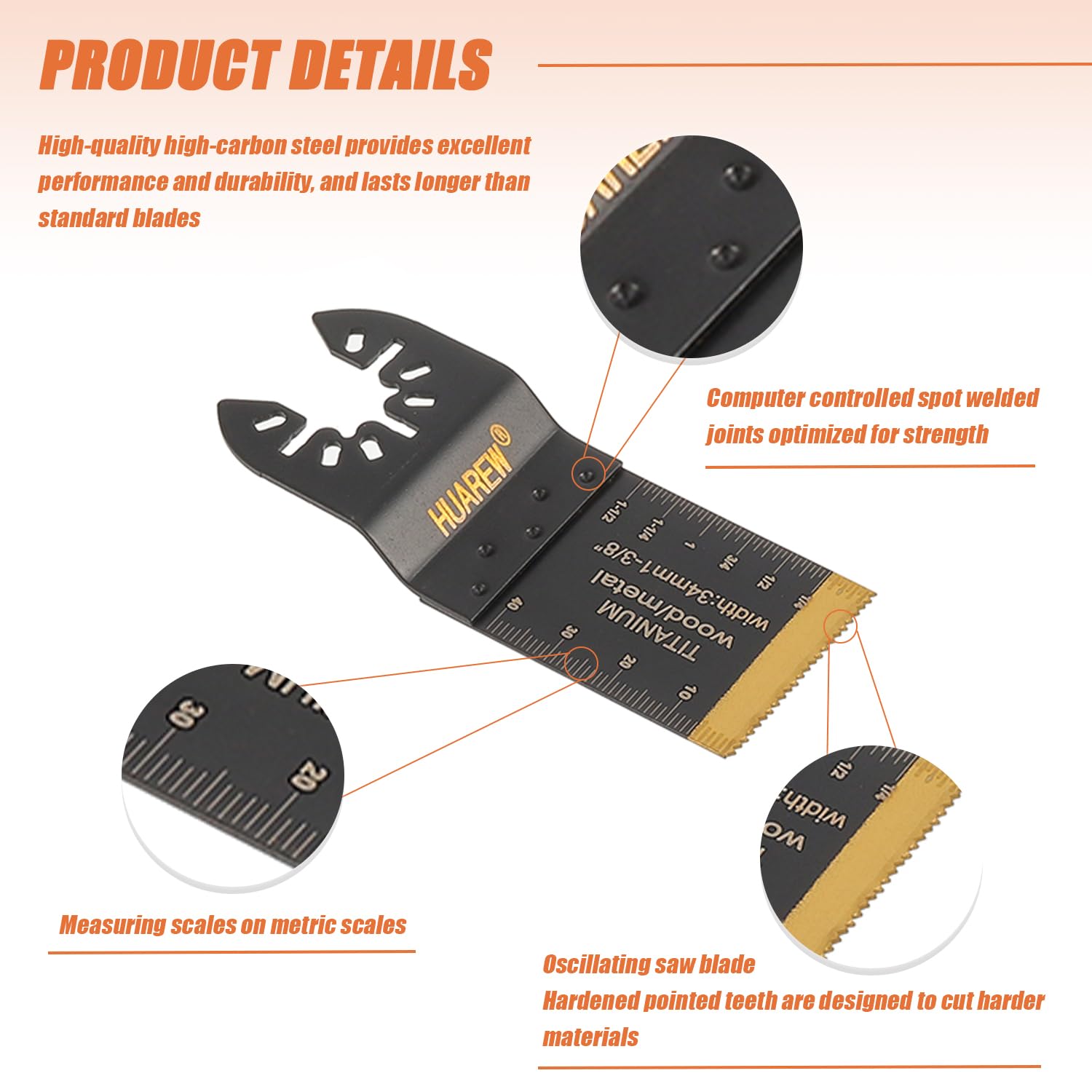 27 Pezzi Lame Utensile Multifunzione Accessori per Utensili Oscillanti Lame Multifunzione per Legno, Plastica, Metallo, Compatibile con Fein, Ryobi, Milwaukee, Bosch, Rockwell e altro ancora