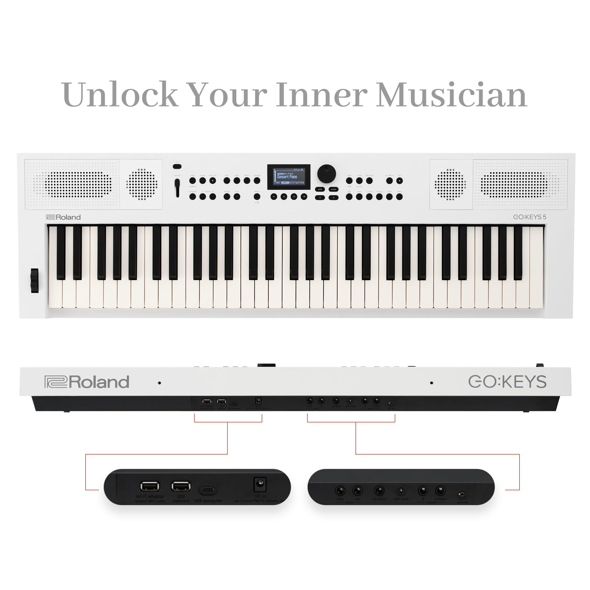 Amazon.com: Roland GO:KEYS 5 White Music Creation Keyboard