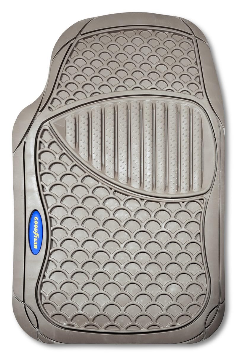 Goodyear Tapis de Voiture Universels en Caoutchouc, Beige GY, Set de 4