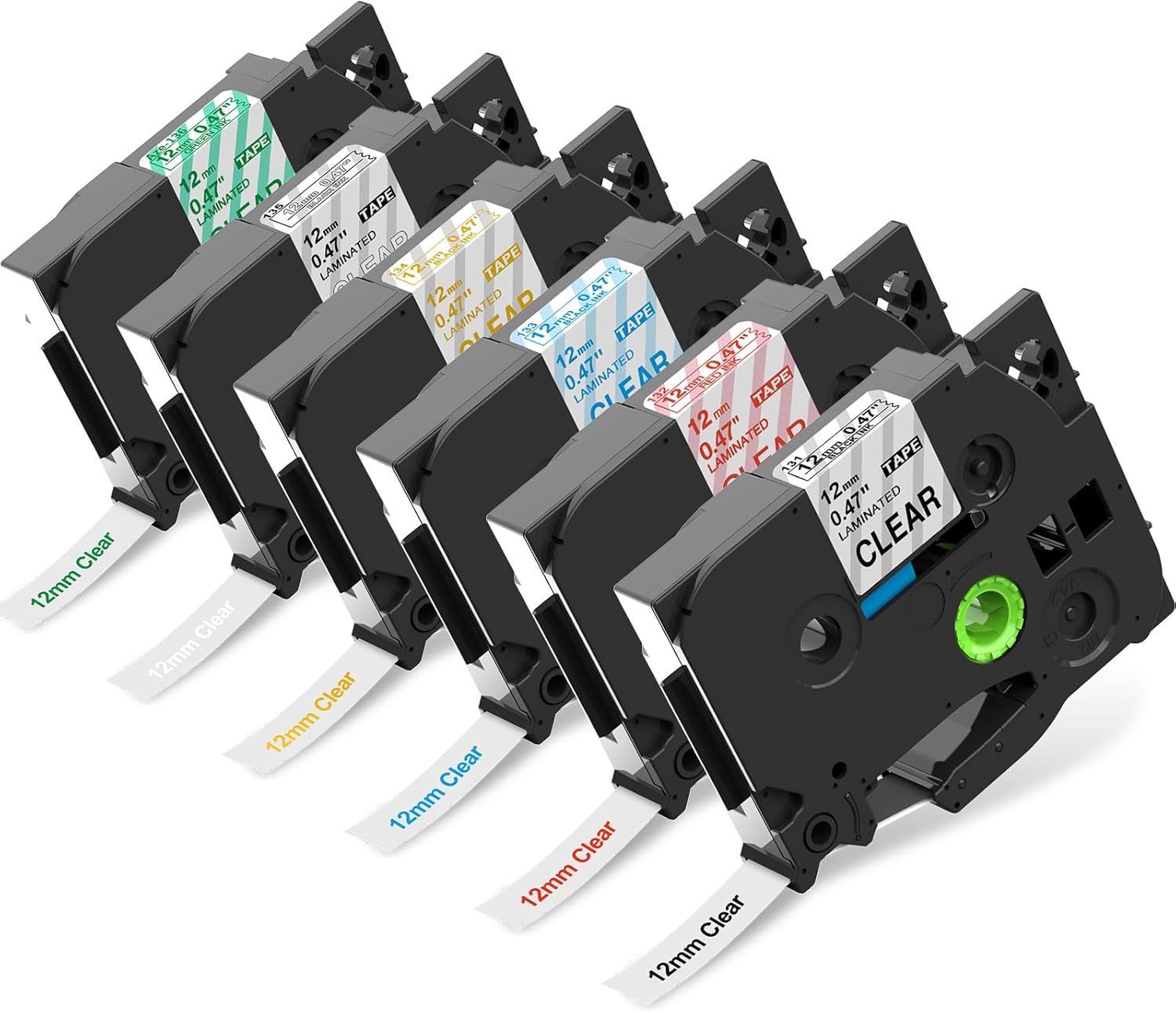 Replacement for Brother PTouch Label Maker Tape TZe 12mm 0