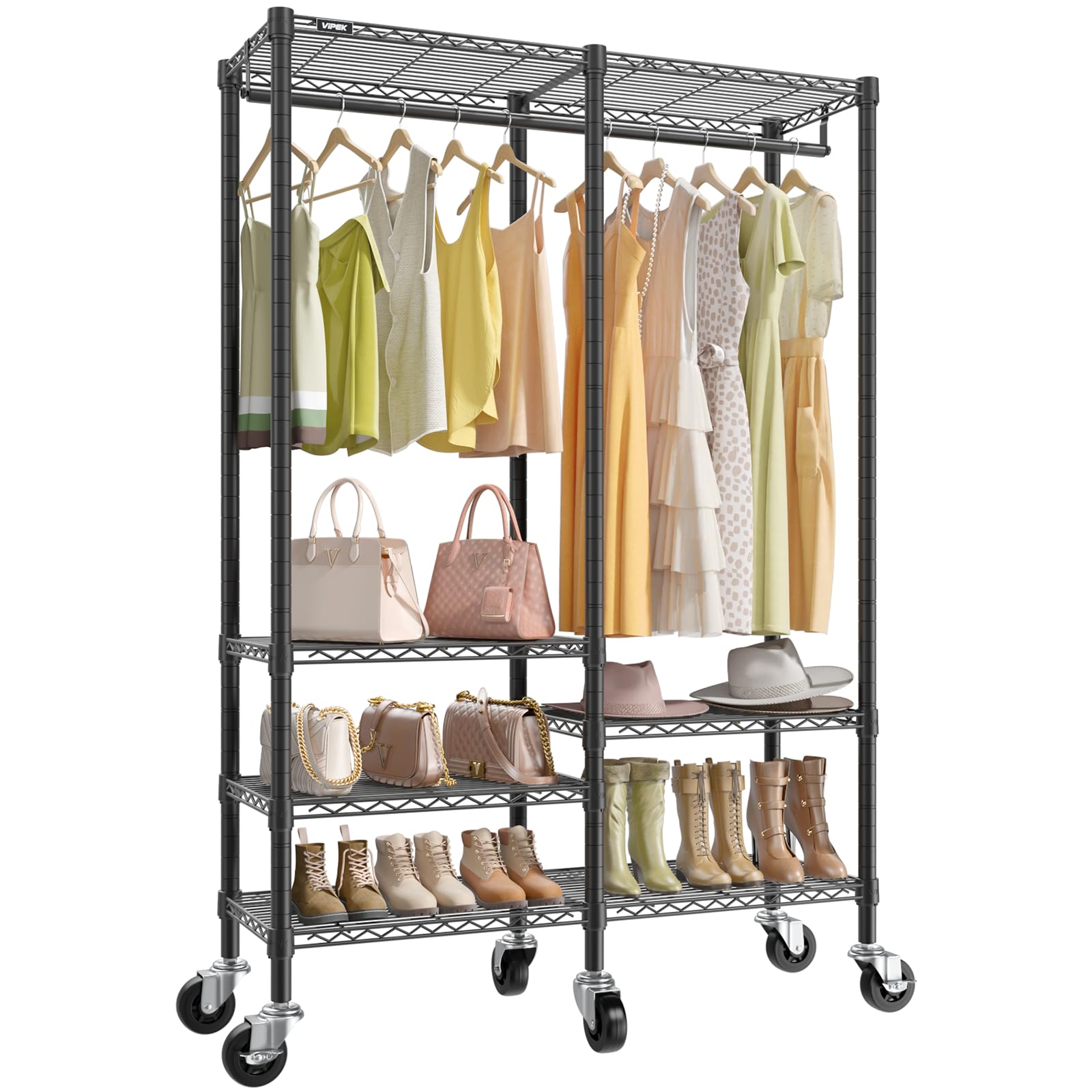 Amazon.com: VIPEK R4 Rolling Clothing Rack, Garment Rack with