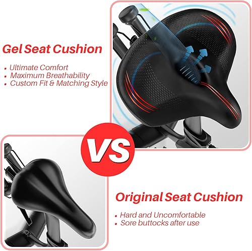 Miniatura 5 de Asiento de bicicleta de gran tamaño para bicicleta Peloton y bicicleta +, repuesto de sillín de bicicleta ancho compatible con bicicletas de