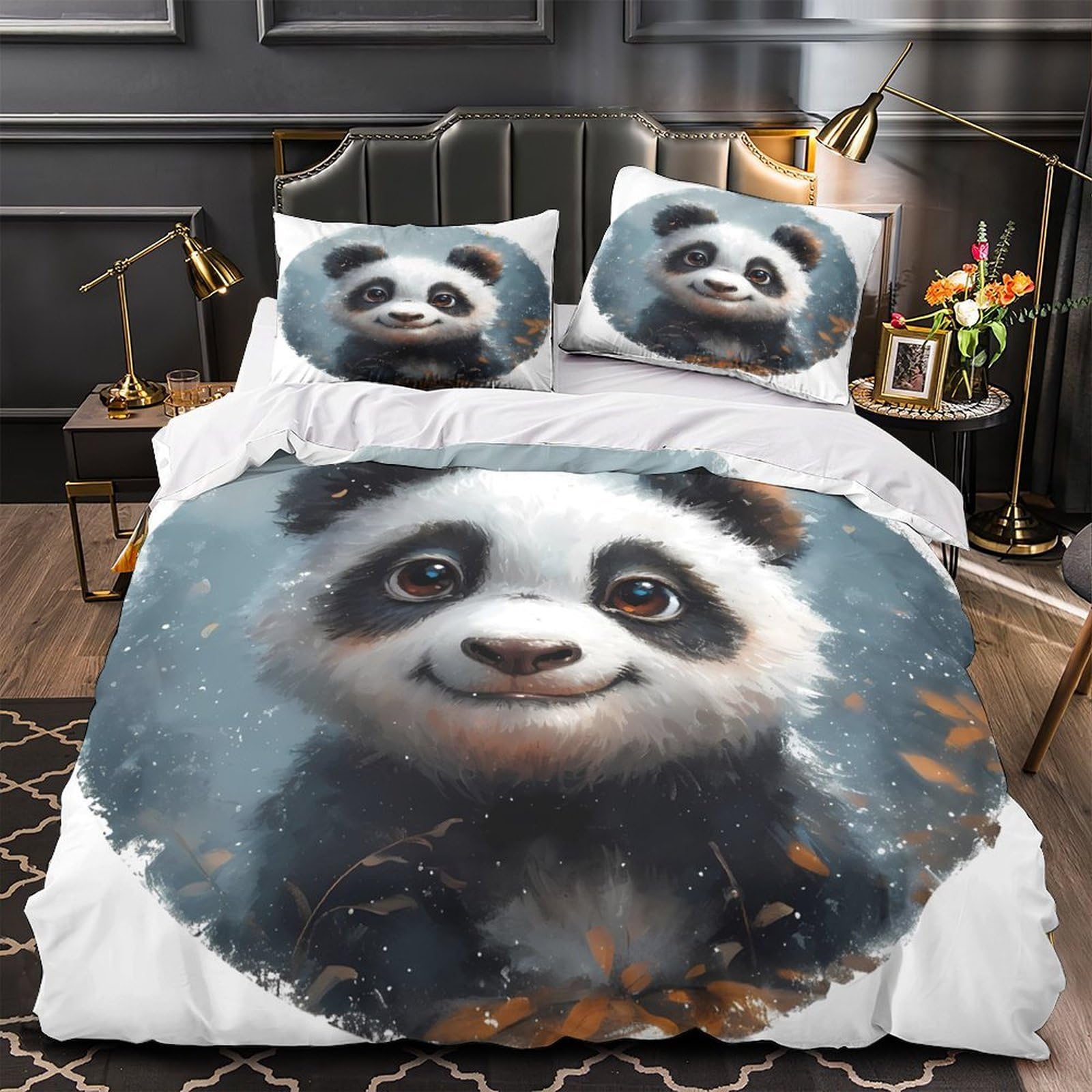 Housse de couette panda hypoallergénique pour le sommeil des enfants