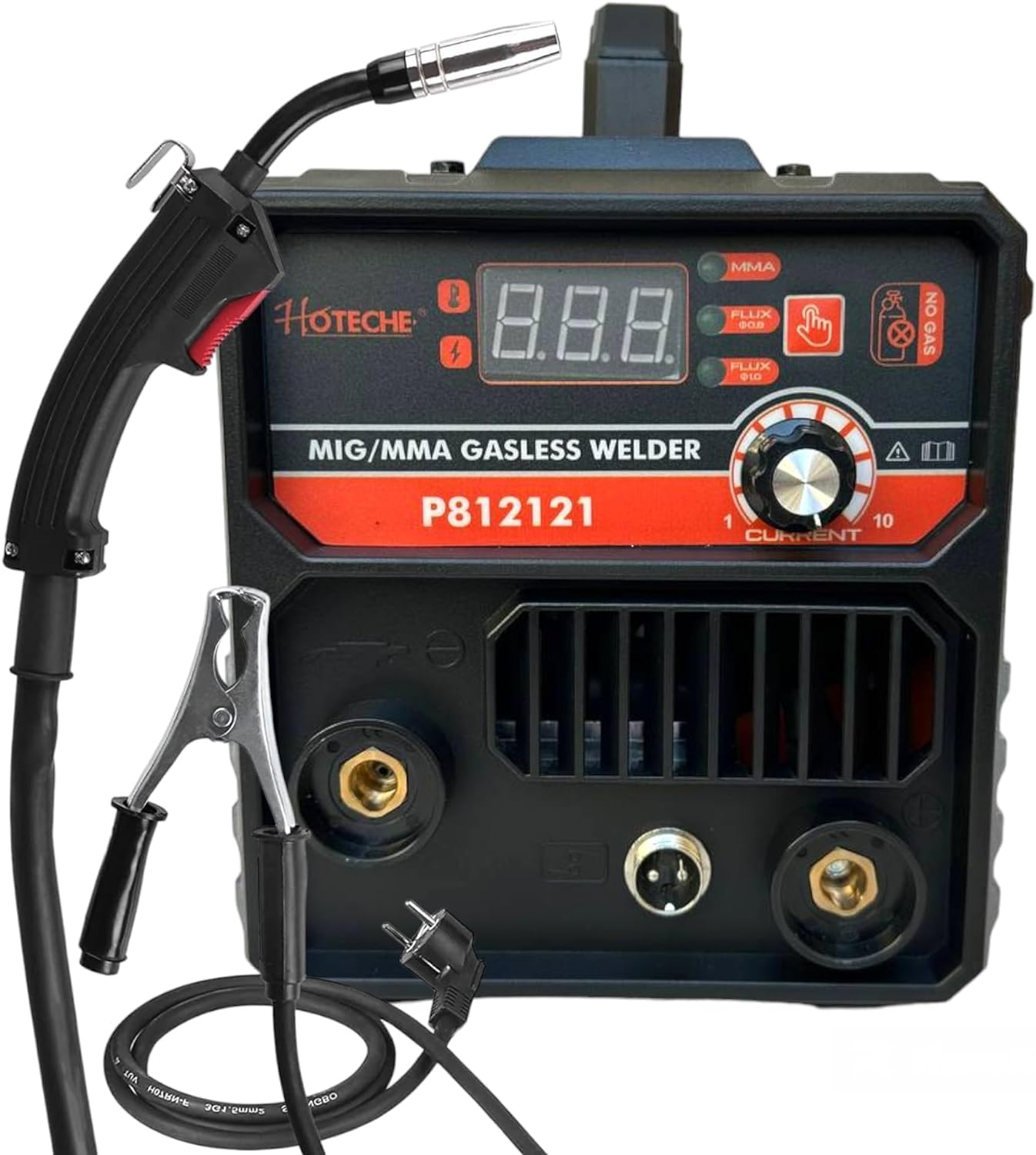 GrecoShop Saldatrice Inverter IGBT 350A MIG No Gas + MMA, Portatile Professionale con Torcia, Maschera e Filo Animato, per Fabbro Officina e Fai da Te, Saldatrice a Filo Continuo ad Alte Prestazioni