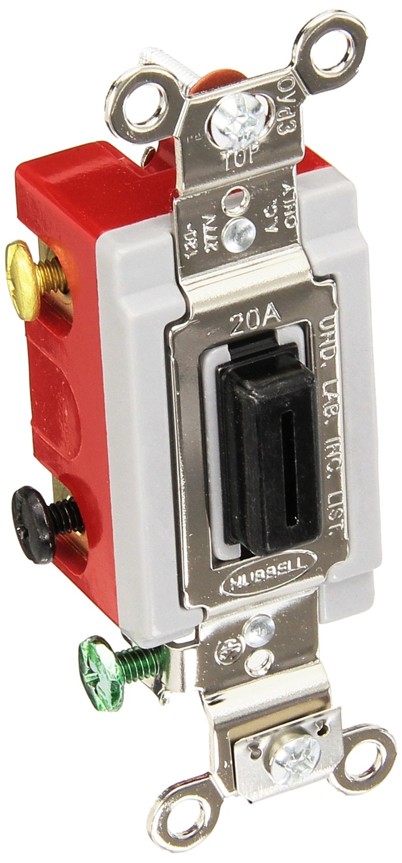 Hubbell HBL1557L Momentary Toggle, Single Pole Double Throw, Lock, 20 amp, 120/277V