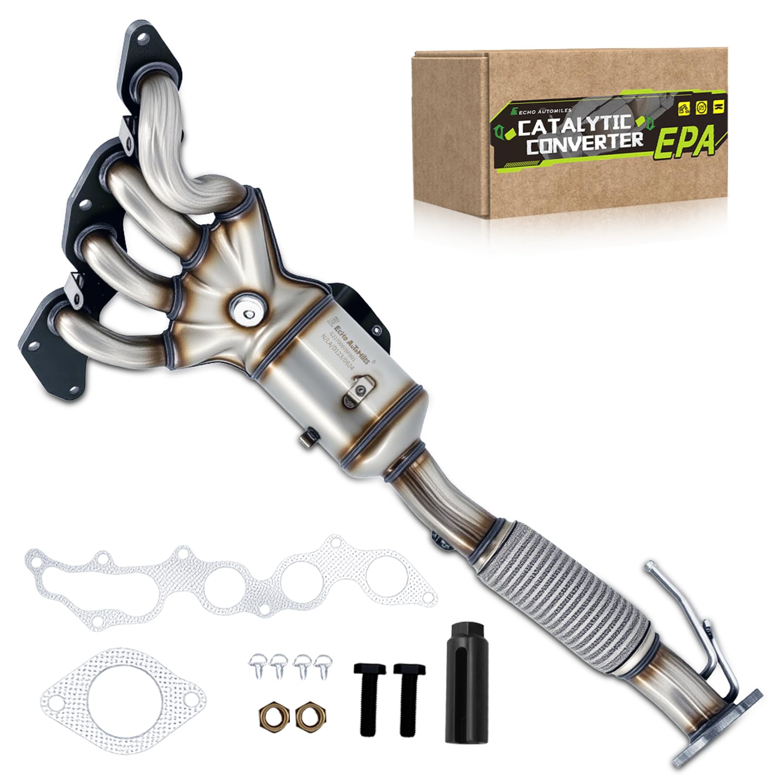 catalytic converter exhaust manifold compatible with ford focus 2012-2018 2.0l l4[euro 4 high standard](epa compliant)
