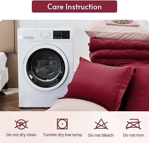 Miniatura 140 de MUXHOMO Juego de edredón Queen de 7 piezas, cama reversible en una bolsa, tamaño Queen, juego de ropa de cama para todas las estaciones con edredón