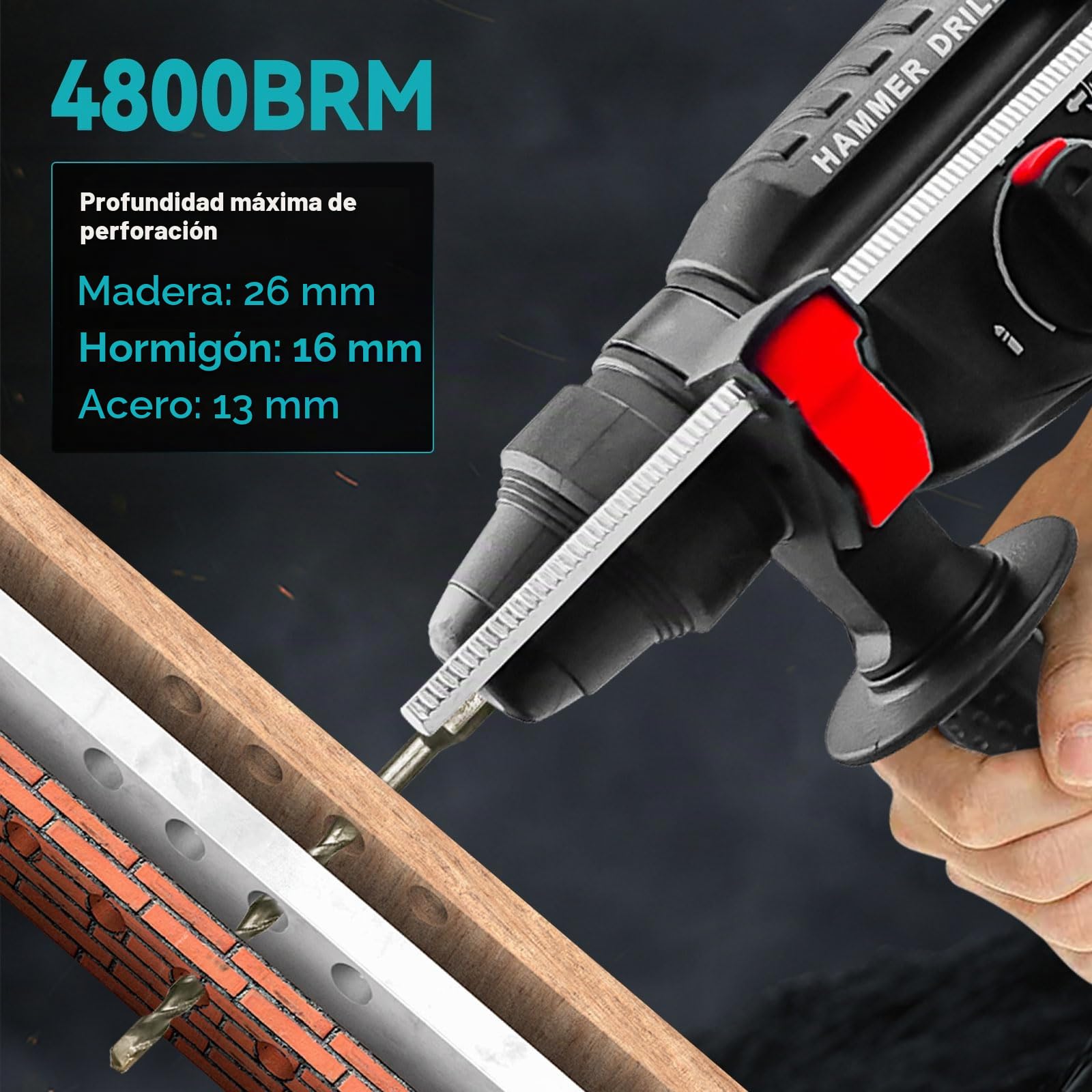 Taladro de martillo giratorio inalámbrico 18 V/21 V, taladro SDS-Plus sin escobillas, 650 W