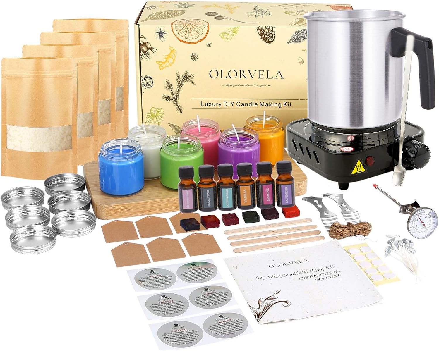 olorvela Candle Making Kit with Hot Plate Candle Making