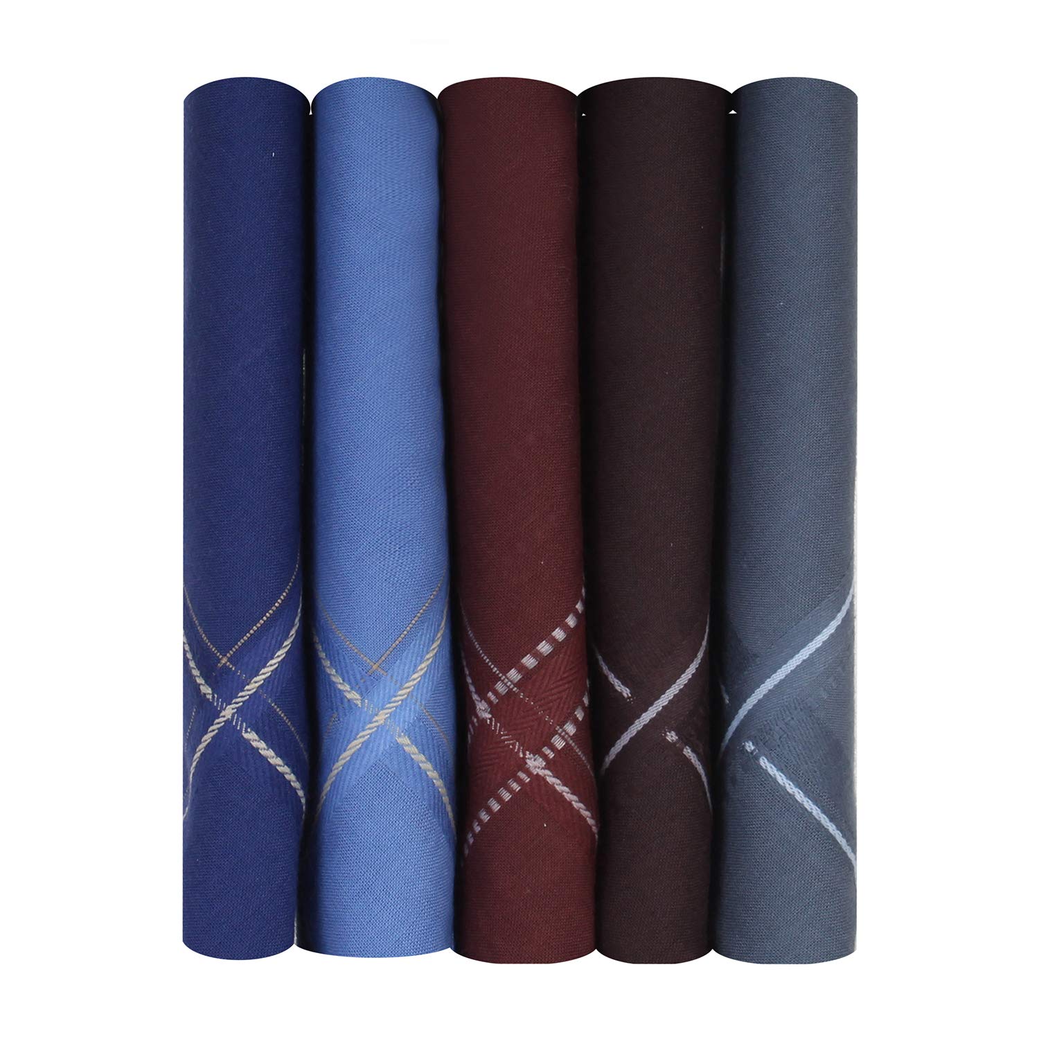 Men's Luxury 100% Pure Cotton Handkerchief Dark Base with Colored Border