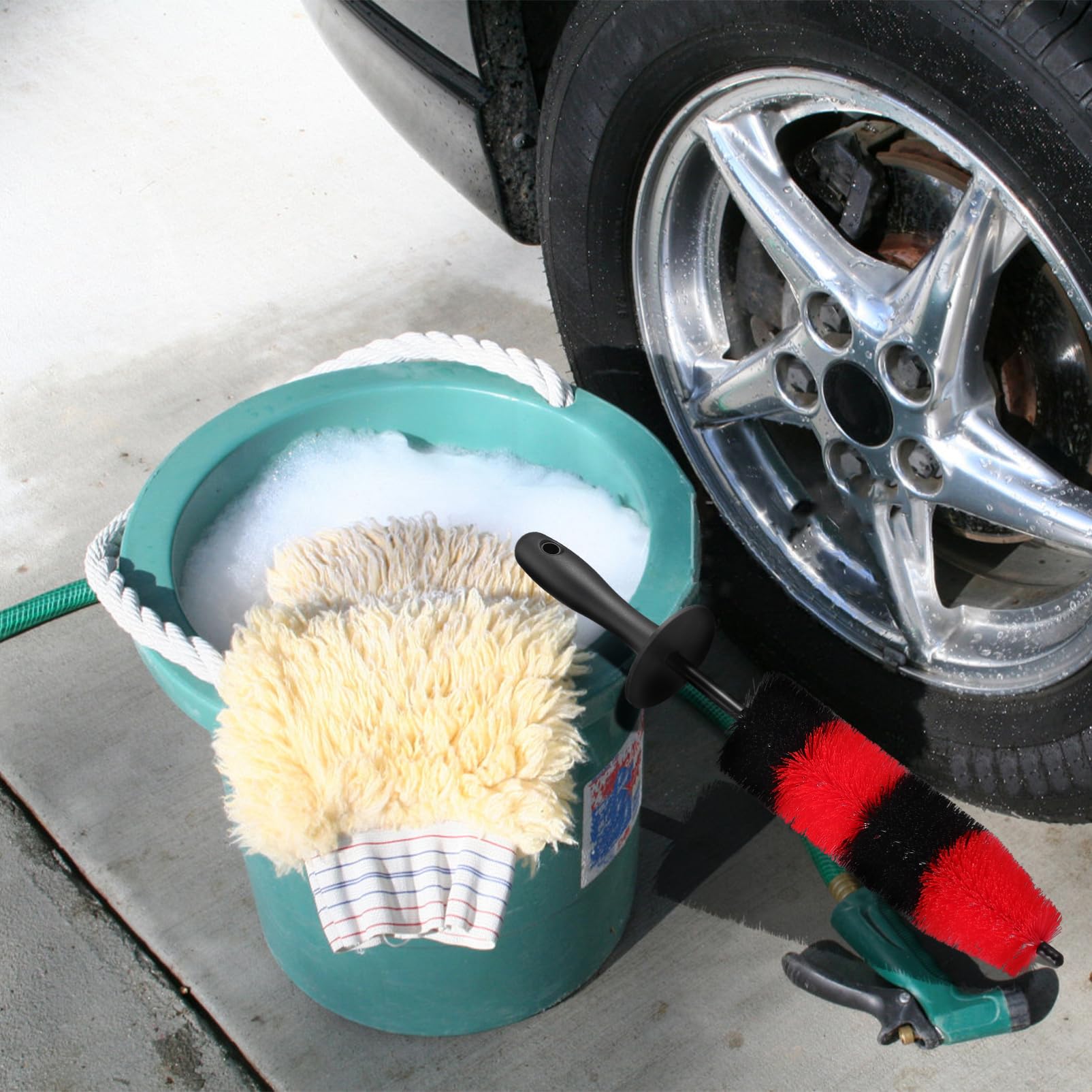 3pièces Brosse De Nettoyage pour Roues De Voiture Outil De Detailing Ergonomique pour Jantes Et Pneus Accessoire De Lavage Automobile