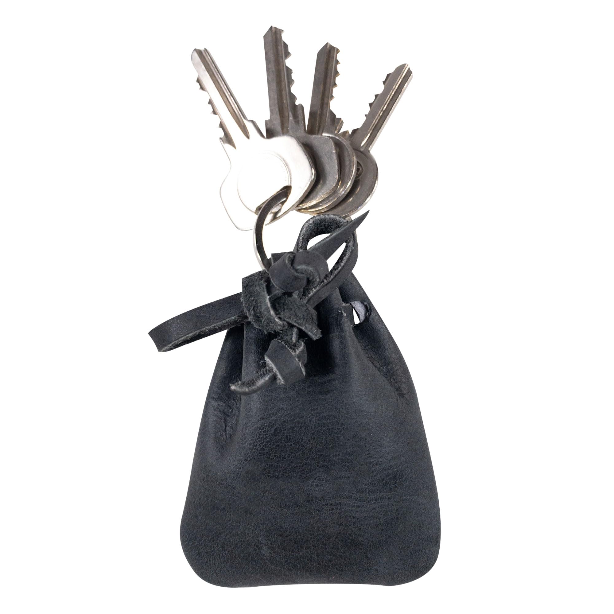 Hide & Drink, Mini Medieval Pouch Keychain, Tiny Bag with Keyring, Coin Organizer, Coin Pouch, Full Grain Leather, Handmade