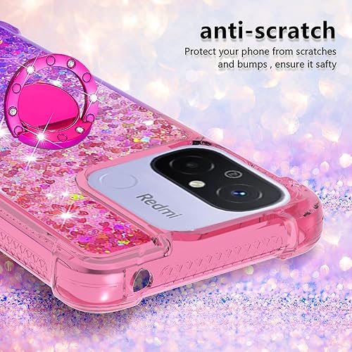 Miniatura 4 de Funda delgada para Xiaomi Redmi 12C, brillante efecto arenas movedizas TPU parachoques con cuatro esquinas protección anticaídas pesada para Redmi