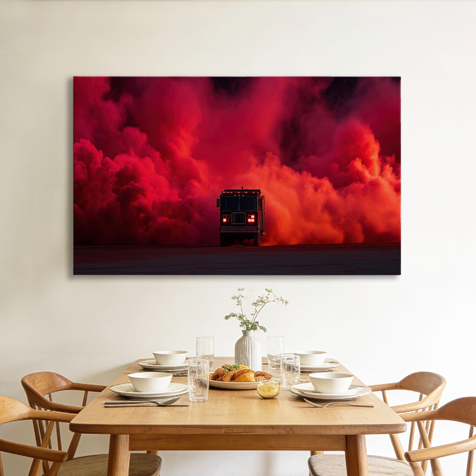 Leinwandbild 120 x 80 cm Filme Autos Flammen Wandbilder Dekoration, Modern Holzrahmen Leinwand Bild Wohnzimmer Schlafzimmer Küche Büro Deko Wand Kunstdruck