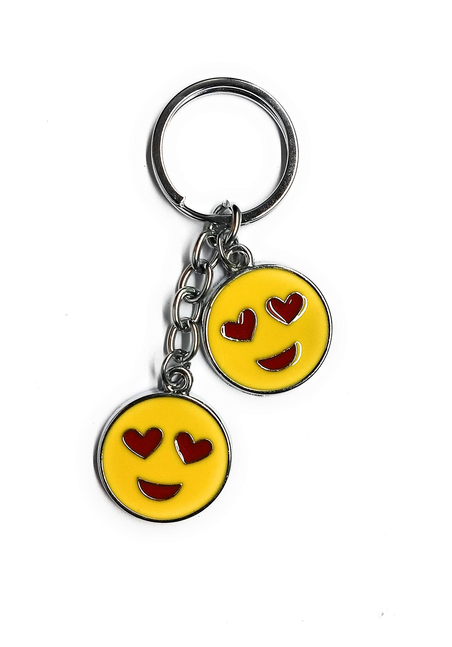 keyring Stylish Smiley Emoji Emoticon Love Stainless Steel Keychain Keyring GIF
