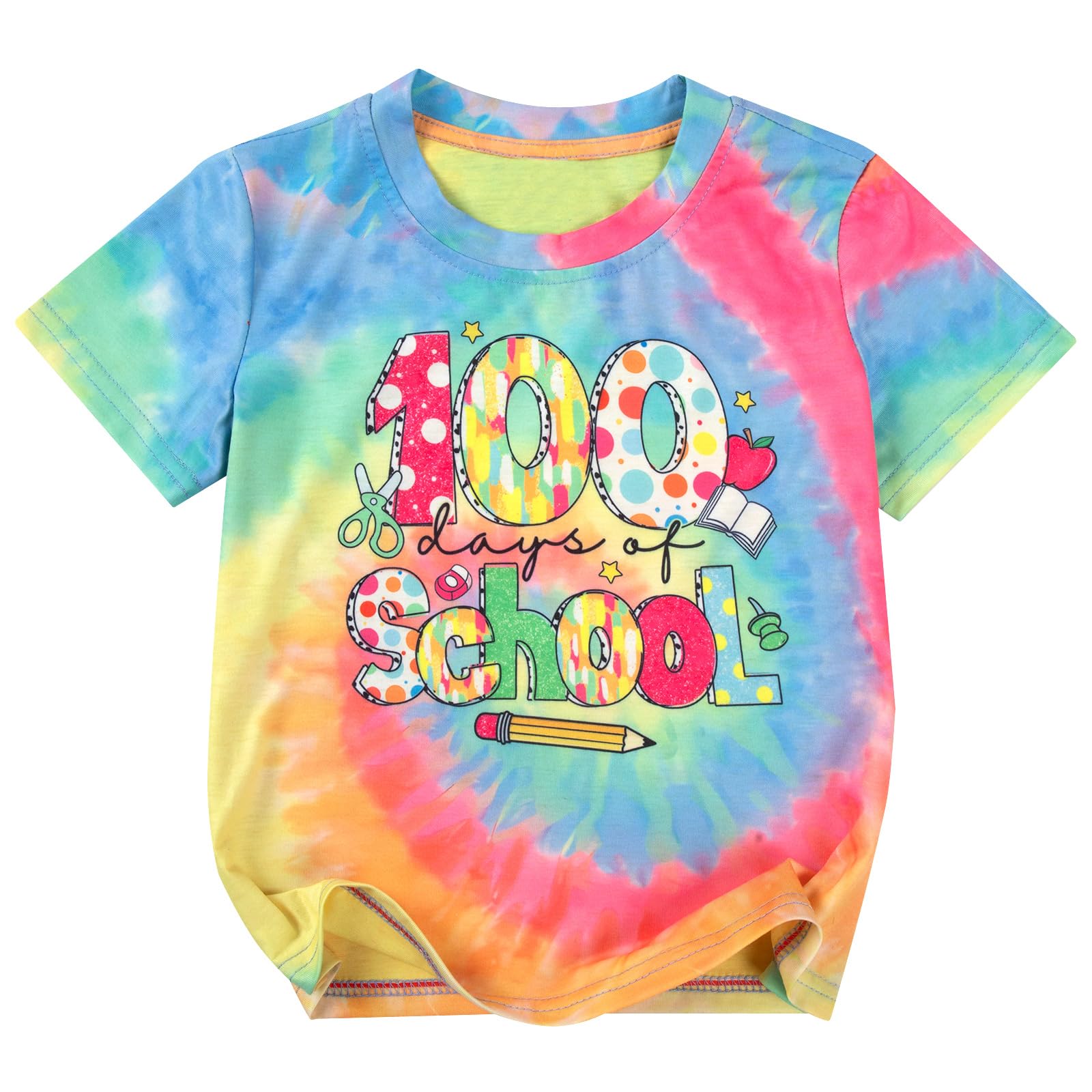 Kids 100 Days of School Shirts 100 Days Celebration Tshirt Toddler Funny Letter Print Tee Top Boys Girls Outfits