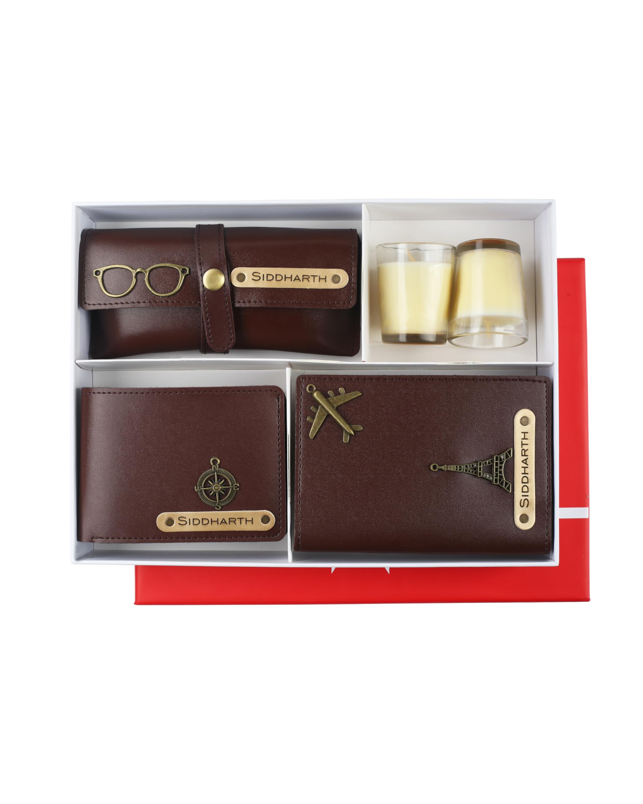 Aica Personalized Name & Charm Leather Mens (Dark Brown) Combo| Men Scented Candle & Leather Giftset for Valentine’s Day Valentine Gifts Propose Day Gift Men Father Husband Friend Family Office Lover-picture-12