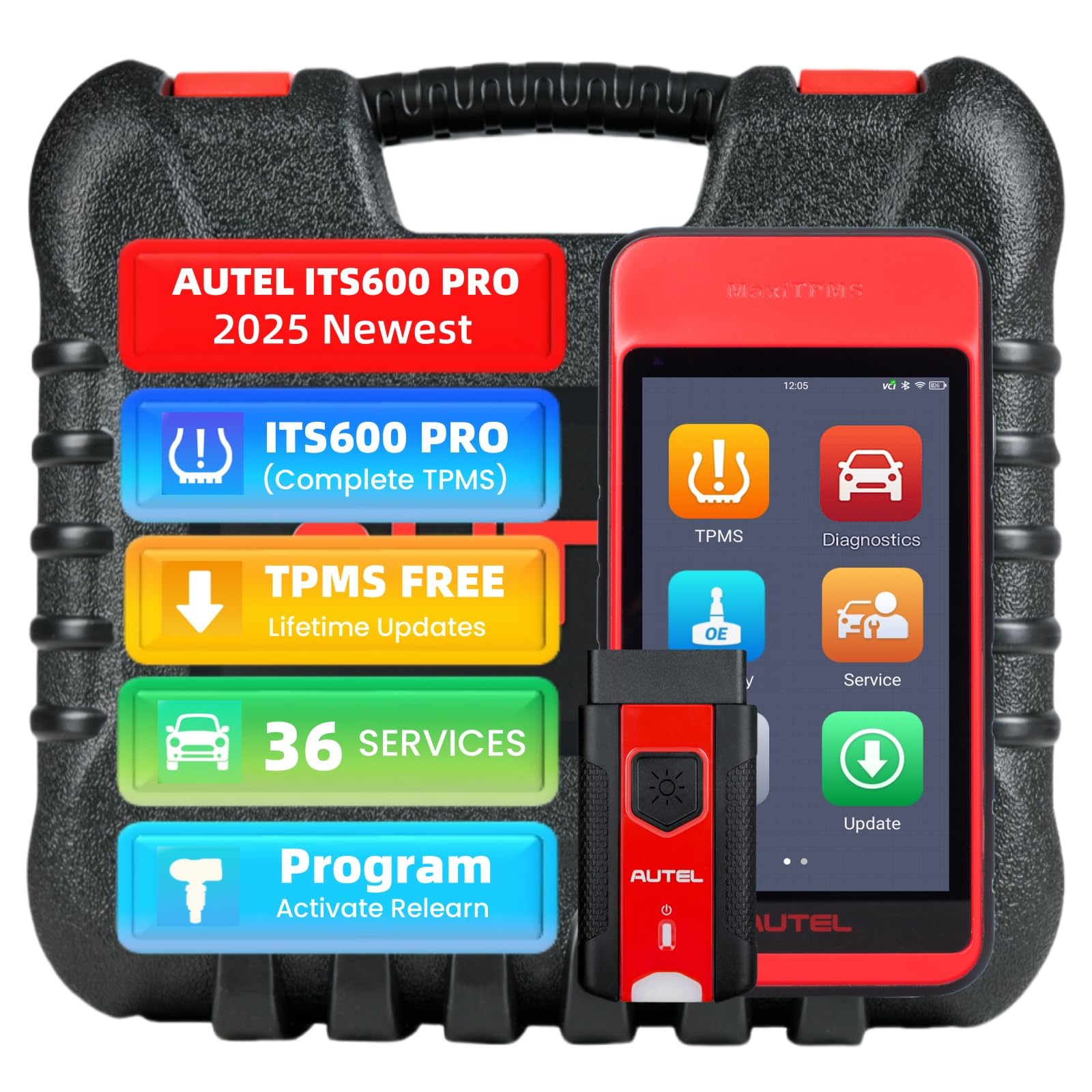 Autel MaxiTPMS ITS600Pro TPMS Programming Tool with Full TPMS, Upgraded Version of TS508 TS608 MK808TS ITS600 Complete TPMS Functions, 36+ Services, All System Diagnostics Free Lifetime TPMS Updates