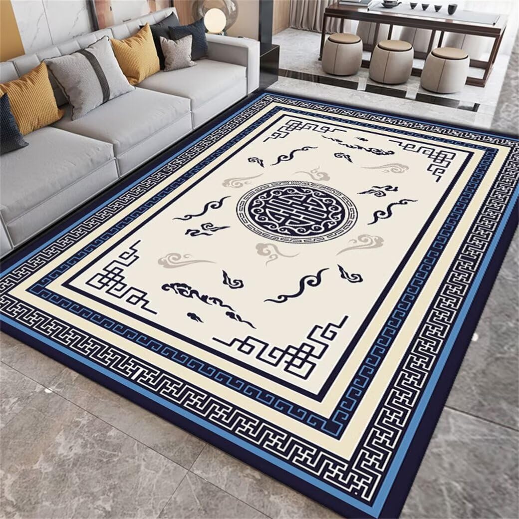 DJHWWD Blue Hall Rugs Rectangular Carpet For Office, Bedroom Carpet, Anti-Slip Fireside Rug Rugs Living Room 180X250Cm 5Ft 10.9''X8Ft 2.4''