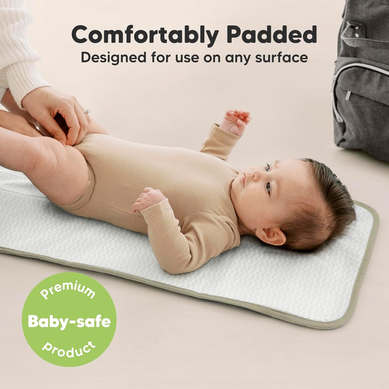 KeaBabies Portable Diaper Changing Pad, Easy Wipe Clean - Foldable Waterproof Baby Changing Mat for Diaper Bag, Compact, Lightweight, 25x13 Newborn, Infant, Baby Changer Travel Essential (Fox Vale)