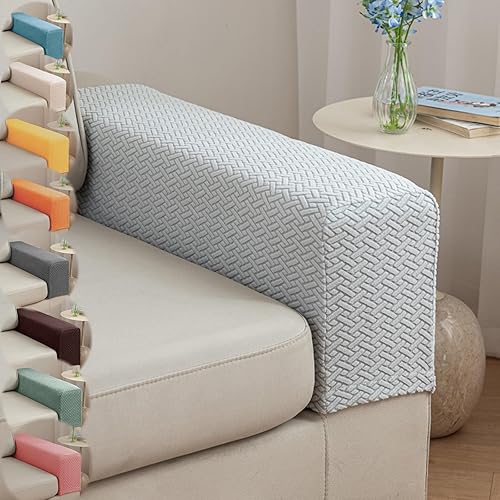 Miniatura 13 de Juego de 2 fundas para reposabrazos y sillas, protectores elásticos para reposabrazos de sofá con agarre antideslizante, tela de poliéster lavable a