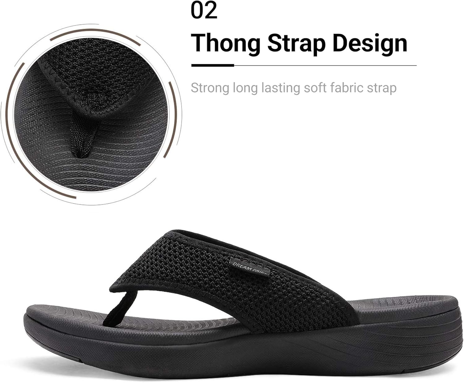 DREAM PAIRS Women's Arch Support Soft Cushion Flip Flops Thong Sandals