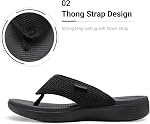 DREAM PAIRS Women's Arch Support Flip Flops Comfortable Thong Sandals for Walking Beach Summer