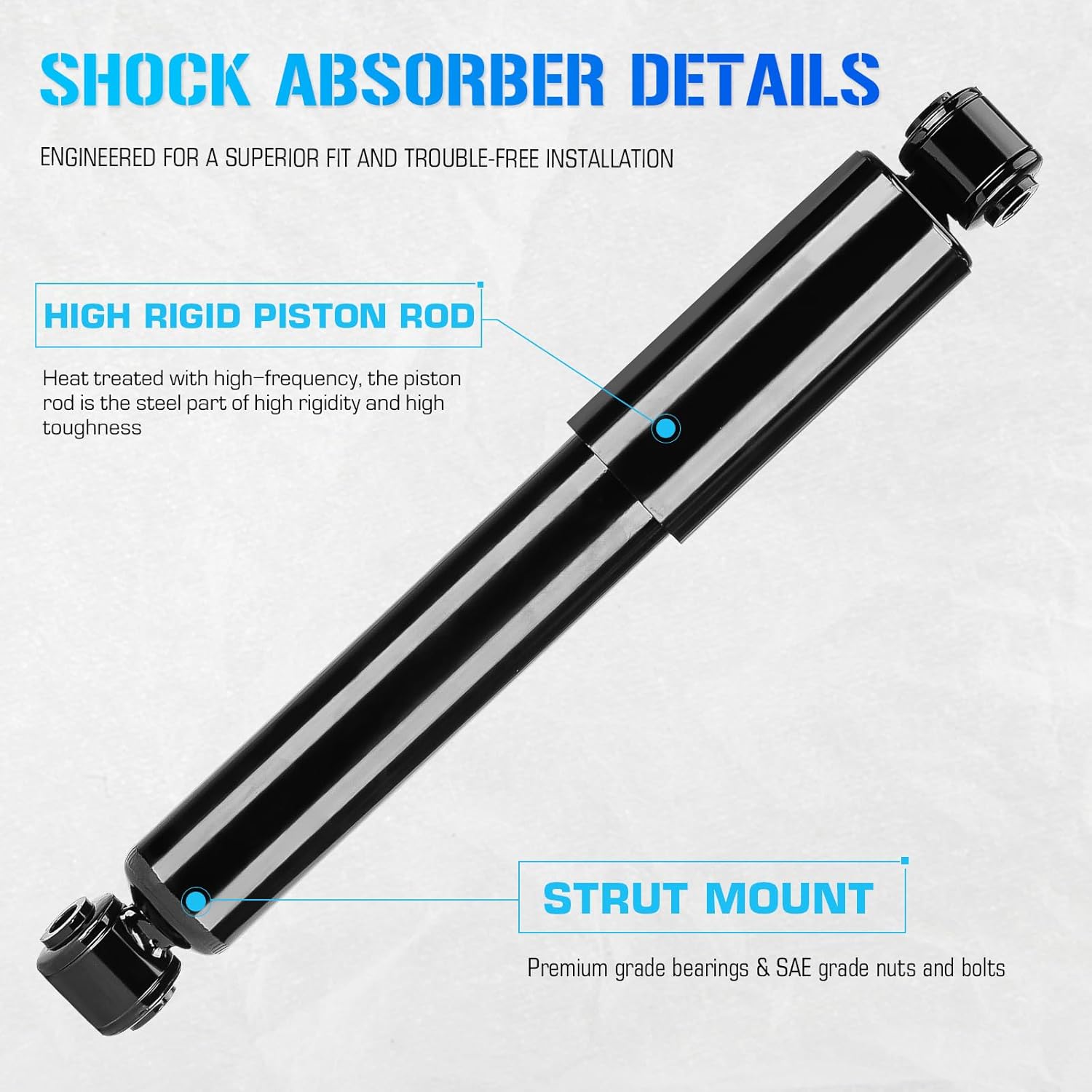37290 Rear Struts Shocks Absorber Assemblies for 2008-2016 Chrysler Town & Country/ 2008-2020 Dodge Grand Caravan/ 2009-2014 VW Routan/ 2012-2015 Ram C/V - [Exc. Self Leveling/Heavy Duty Susp]