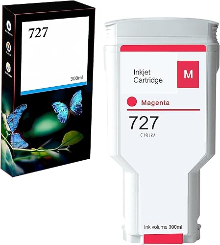 Compatible con HP 727 Magenta 300ML Cartucho de tinta remanufacturado de repuesto para HP 727 para HP 727 para HP 727M para impresoras HP DesignJet