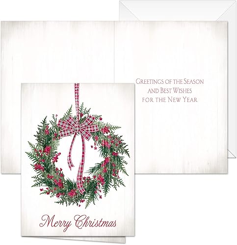 Miniatura 4 de Tarjetas navideñas clásicas  25 tarjetas navideñas con sobres blancos  5 diseños retro de Navidad  tarjetas de felicitación navideñas de 4 58