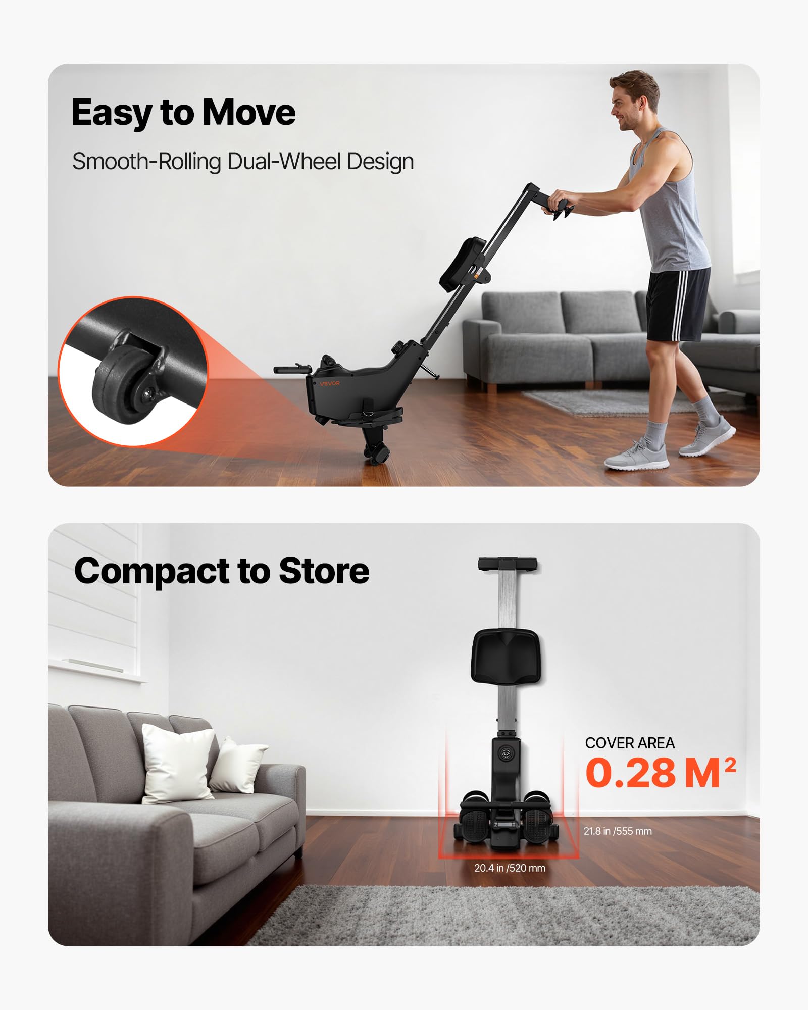 VEVOR Vogatore Magnetico, Resistenza Silenziosa Regolabile a 16 Livelli, Vogatore Pieghevole per la Casa, Capacità 158 kg, Vogatori Allenamento Aerobico con APP Bluetooth e Monitor LCD