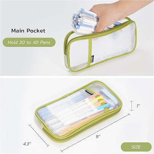 Miniatura 3 de ECHSRT Estuche de malla para niñas con cremallera, estuche transparente para lápices para niños, estudiantes, adolescentes, niños y adultos, bolsa