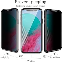 Vista 3 de KAREEN Paquete de 2 protectores de pantalla de privacidad para iPhone 11 Pro, XS, X de 5.8 pulgadas, película de vidrio templado antiespía privada