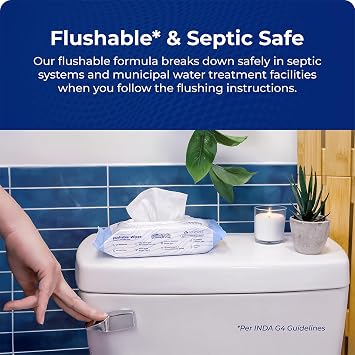 Squatty Potty Bamboo Flip Toilet Stool with Flushable Wipes Bundle