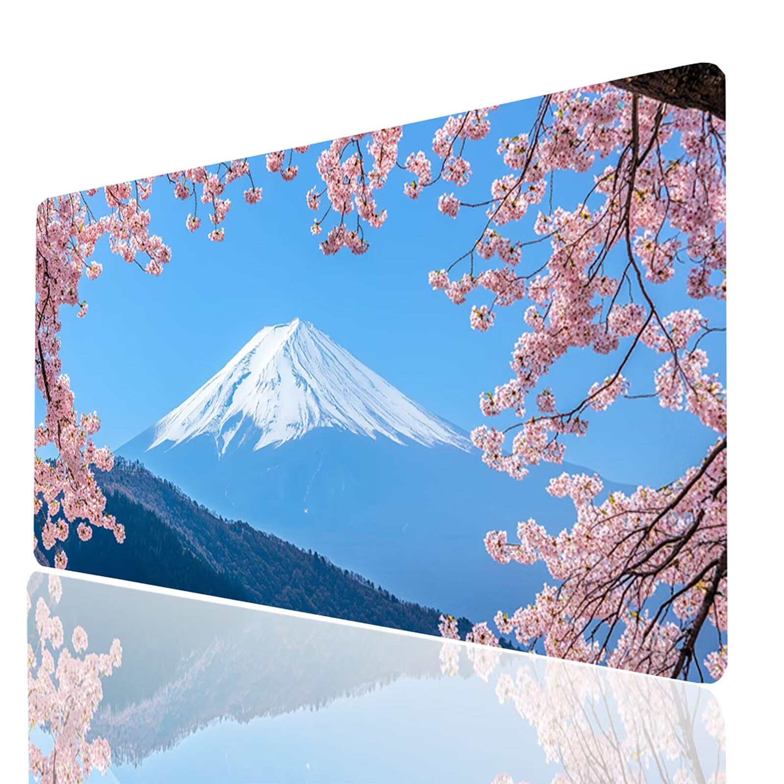 Podkładka pod mysz xxl 1200 x 600 x 3 mm uchwyt Fuji Desk Mat Kwiaty wiśni mata na biurko do gier szyte krawędzie trwała i wodoodporna konstrukcja z antypoślizgową gumową podstawą na prezent