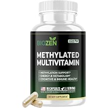 Methylated B Complex with TMG | Methylfolate 5-MTHF, Methylcobalamin B12, P5P B6, R5P B2 | MTHFR & Homocysteine Support | Energy, Focus & Mood | 90 Vegan Capsules | Non-GMO, GMP