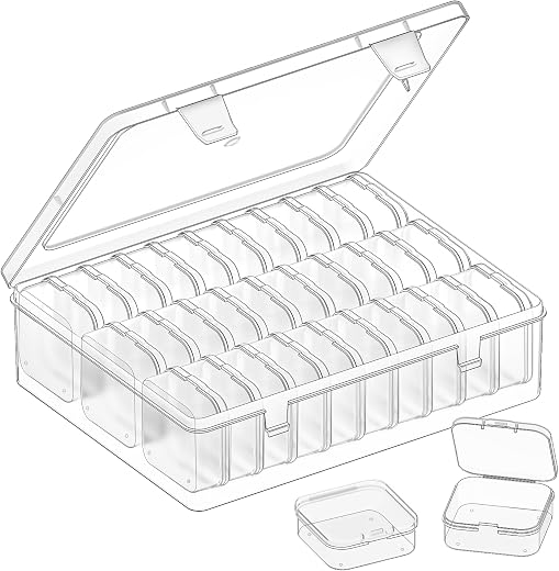 VANSUNS 30pcs Mini Clear Plastic Bead Organizer Box, Small Jewelry Organizer, Suitable for Jewelry, Craft Supplies, Screw...
